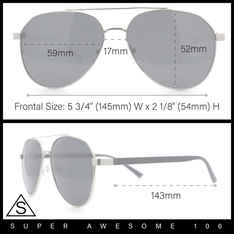 Mens Antiglare Polarized Lens Iconic Officer Metal Rim Pilots Sunglasses