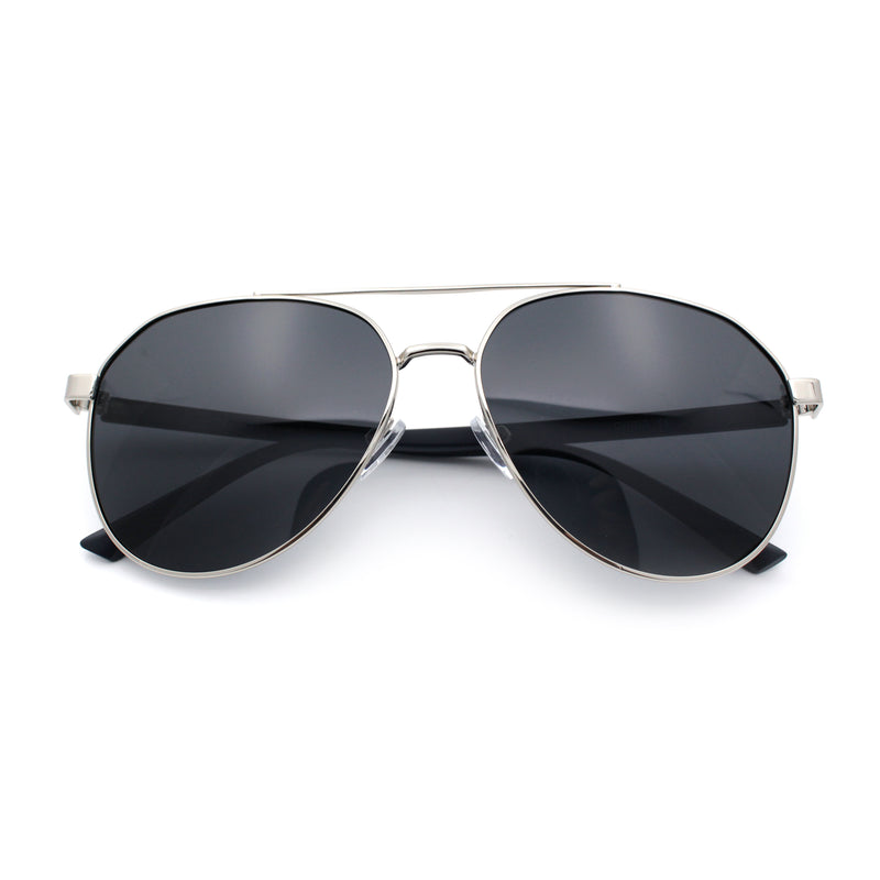 Mens Antiglare Polarized Lens Iconic Officer Metal Rim Pilots Sunglasses