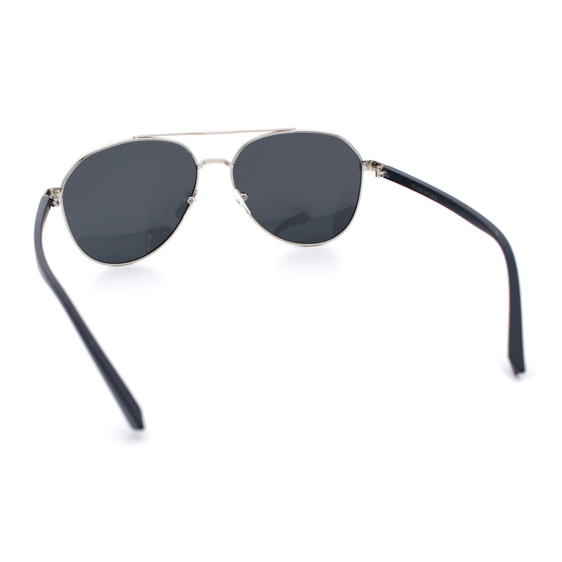 Mens Antiglare Polarized Lens Iconic Officer Metal Rim Pilots Sunglasses