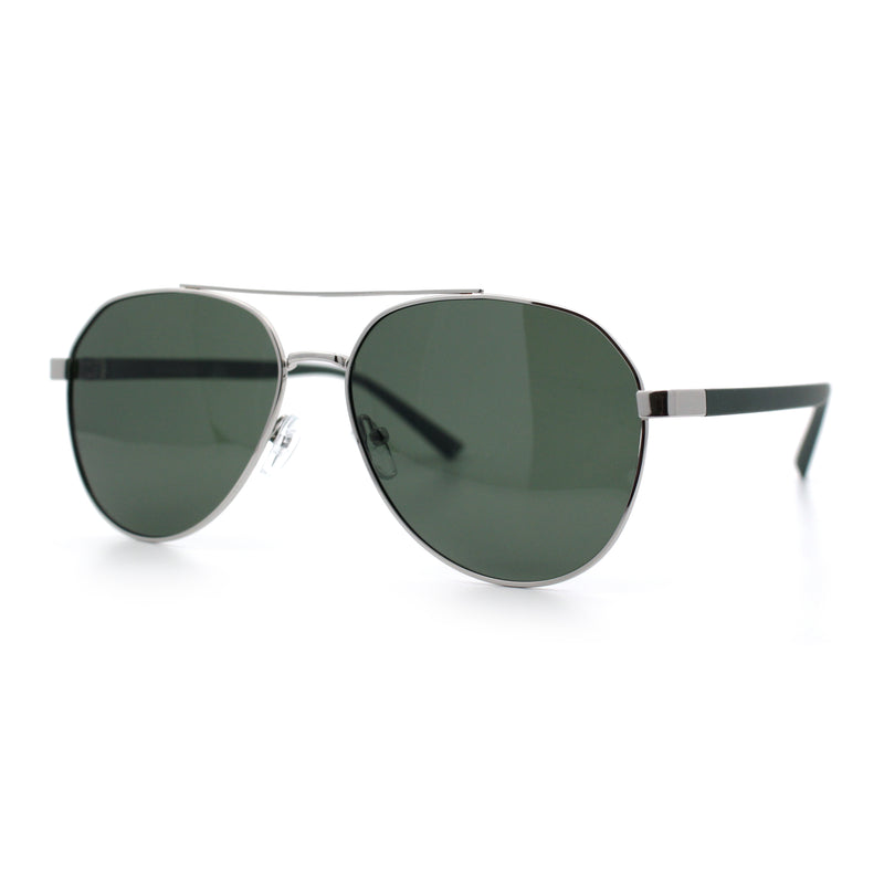 Mens Antiglare Polarized Lens Iconic Officer Metal Rim Pilots Sunglasses