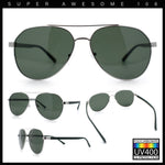 Mens Antiglare Polarized Lens Iconic Officer Metal Rim Pilots Sunglasses