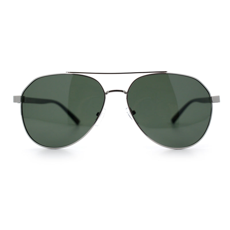 Mens Antiglare Polarized Lens Iconic Officer Metal Rim Pilots Sunglasses