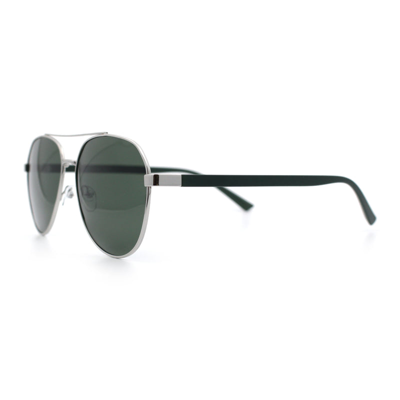 Mens Antiglare Polarized Lens Iconic Officer Metal Rim Pilots Sunglasses