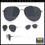 Mens Antiglare Polarized Lens Iconic Officer Metal Rim Pilots Sunglasses