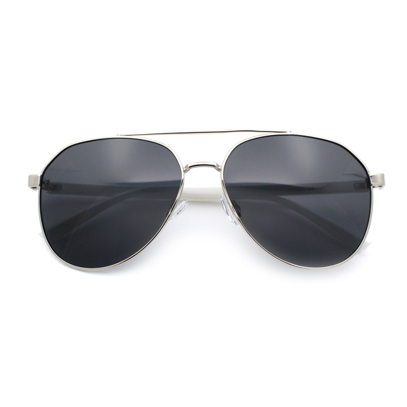 Mens Antiglare Polarized Lens Iconic Officer Metal Rim Pilots Sunglasses