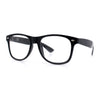 Classic Iconic Nerdy Horn Rim Plastic Rectangle Clear Lens Eyeglasses Black