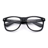 Classic Iconic Nerdy Horn Rim Plastic Rectangle Clear Lens Eyeglasses Black