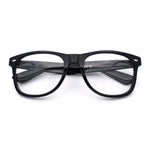 Classic Iconic Nerdy Horn Rim Plastic Rectangle Clear Lens Eyeglasses Black