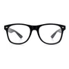 Classic Iconic Nerdy Horn Rim Plastic Rectangle Clear Lens Eyeglasses Black