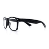 Classic Iconic Nerdy Horn Rim Plastic Rectangle Clear Lens Eyeglasses Black