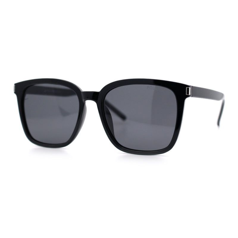 Polarized Gentlemanly Classy Rectangle Horn Rim Plastic Fashion Sunglasses