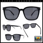 Polarized Gentlemanly Classy Rectangle Horn Rim Plastic Fashion Sunglasses