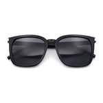 Polarized Gentlemanly Classy Rectangle Horn Rim Plastic Fashion Sunglasses