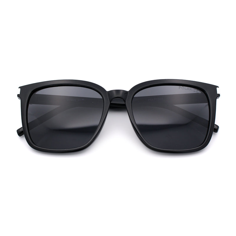Polarized Gentlemanly Classy Rectangle Horn Rim Plastic Fashion Sunglasses
