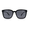 Polarized Gentlemanly Classy Rectangle Horn Rim Plastic Fashion Sunglasses