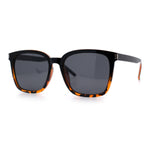 Polarized Gentlemanly Classy Rectangle Horn Rim Plastic Fashion Sunglasses