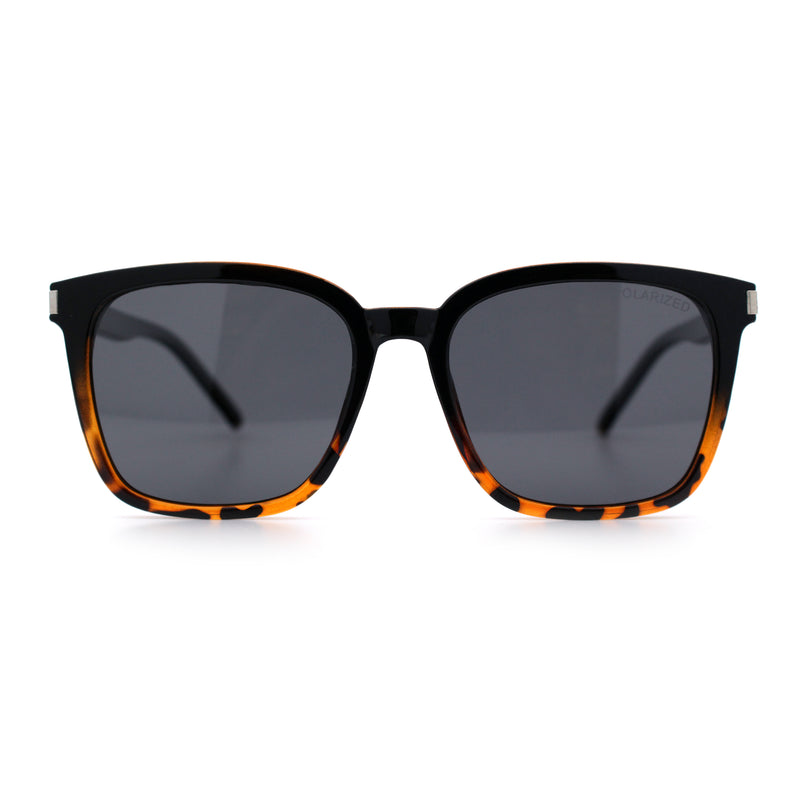 Polarized Gentlemanly Classy Rectangle Horn Rim Plastic Fashion Sunglasses