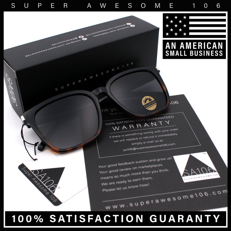 Polarized Gentlemanly Classy Rectangle Horn Rim Plastic Fashion Sunglasses
