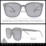 Polarized Gentlemanly Classy Rectangle Horn Rim Plastic Fashion Sunglasses