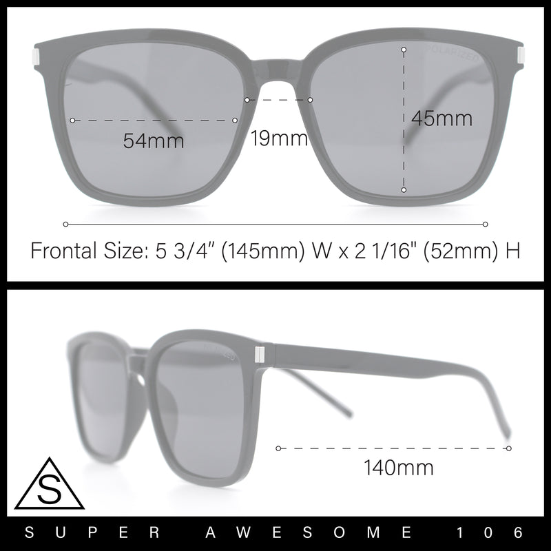 Polarized Gentlemanly Classy Rectangle Horn Rim Plastic Fashion Sunglasses