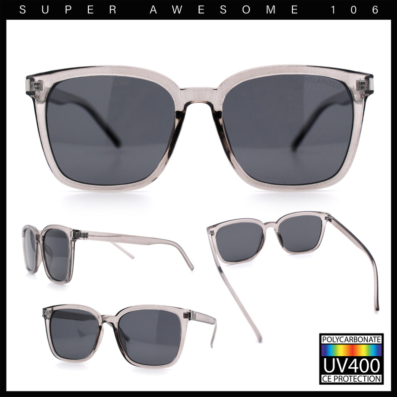 Polarized Gentlemanly Classy Rectangle Horn Rim Plastic Fashion Sunglasses