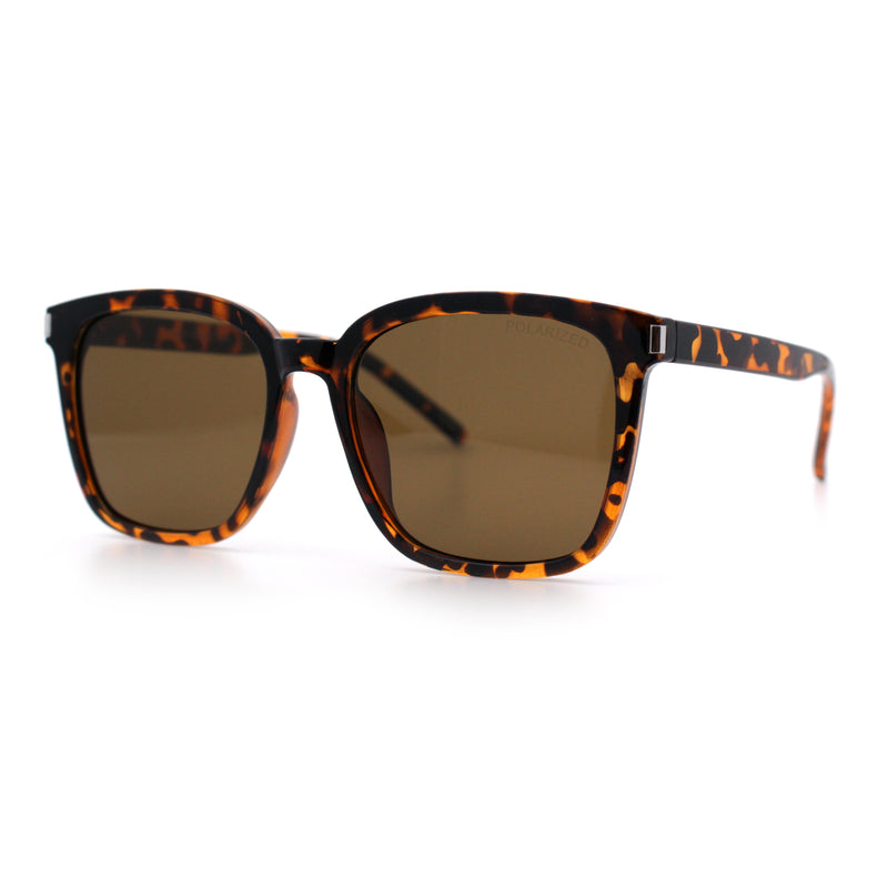 Polarized Gentlemanly Classy Rectangle Horn Rim Plastic Fashion Sunglasses