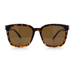 Polarized Gentlemanly Classy Rectangle Horn Rim Plastic Fashion Sunglasses