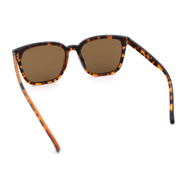 Polarized Gentlemanly Classy Rectangle Horn Rim Plastic Fashion Sunglasses