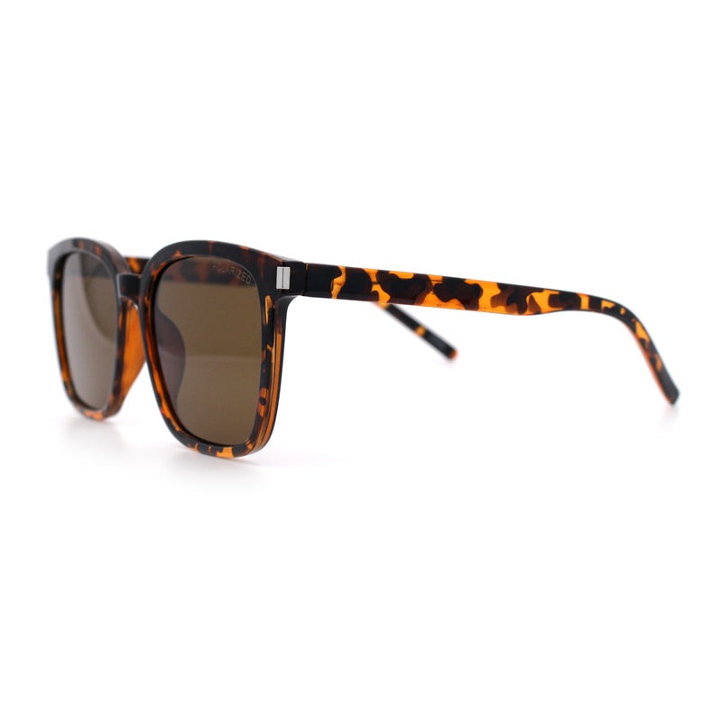 Polarized Gentlemanly Classy Rectangle Horn Rim Plastic Fashion Sunglasses