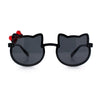 Kids Size Girls Cute Bow Tie Kitty Ear Rimless Plastic Sunglasses