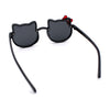 Kids Size Girls Cute Bow Tie Kitty Ear Rimless Plastic Sunglasses