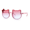 Kids Size Girls Cute Bow Tie Kitty Ear Rimless Plastic Sunglasses