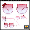 Kids Size Girls Cute Bow Tie Kitty Ear Rimless Plastic Sunglasses