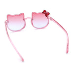 Kids Size Girls Cute Bow Tie Kitty Ear Rimless Plastic Sunglasses