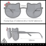 Kids Size Girls Cute Bow Tie Kitty Ear Rimless Plastic Sunglasses