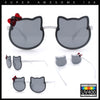 Kids Size Girls Cute Bow Tie Kitty Ear Rimless Plastic Sunglasses