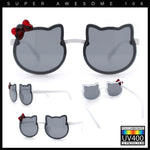 Kids Size Girls Cute Bow Tie Kitty Ear Rimless Plastic Sunglasses