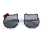 Kids Size Girls Cute Bow Tie Kitty Ear Rimless Plastic Sunglasses