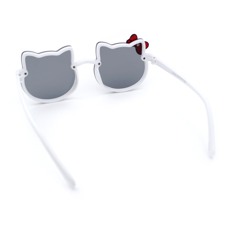 Kids Size Girls Cute Bow Tie Kitty Ear Rimless Plastic Sunglasses