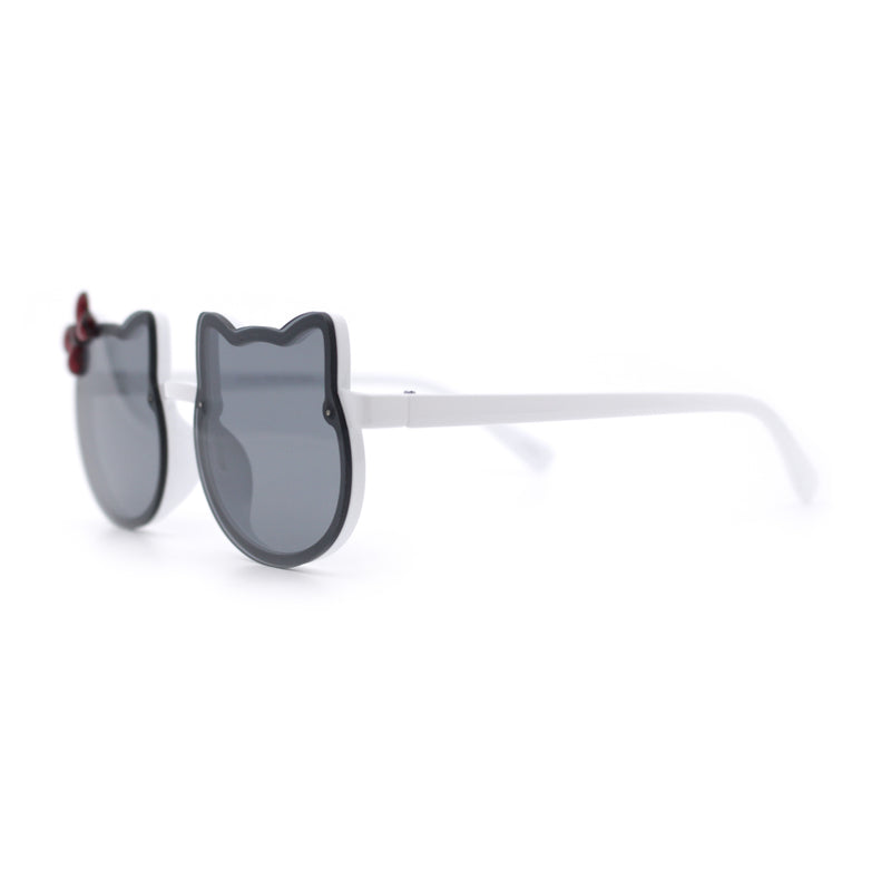Kids Size Girls Cute Bow Tie Kitty Ear Rimless Plastic Sunglasses