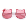 Kids Size Girls Cute Bow Tie Kitty Ear Rimless Plastic Sunglasses
