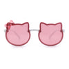 Kids Size Girls Cute Bow Tie Kitty Ear Rimless Plastic Sunglasses
