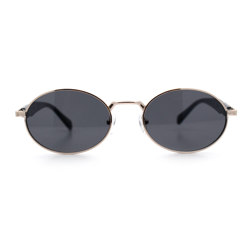 Luxury Elegant Oval Round Metal Rim Fancy Fashion Sunglasses