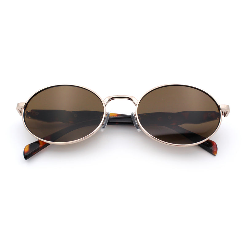 Luxury Elegant Oval Round Metal Rim Fancy Fashion Sunglasses