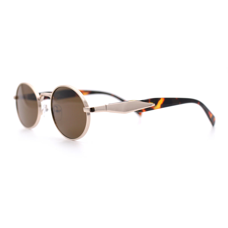 Luxury Elegant Oval Round Metal Rim Fancy Fashion Sunglasses