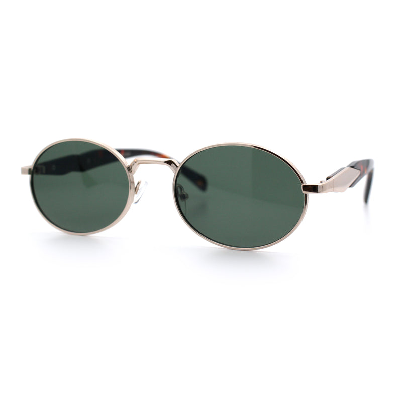 Luxury Elegant Oval Round Metal Rim Fancy Fashion Sunglasses