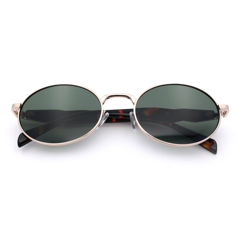 Luxury Elegant Oval Round Metal Rim Fancy Fashion Sunglasses