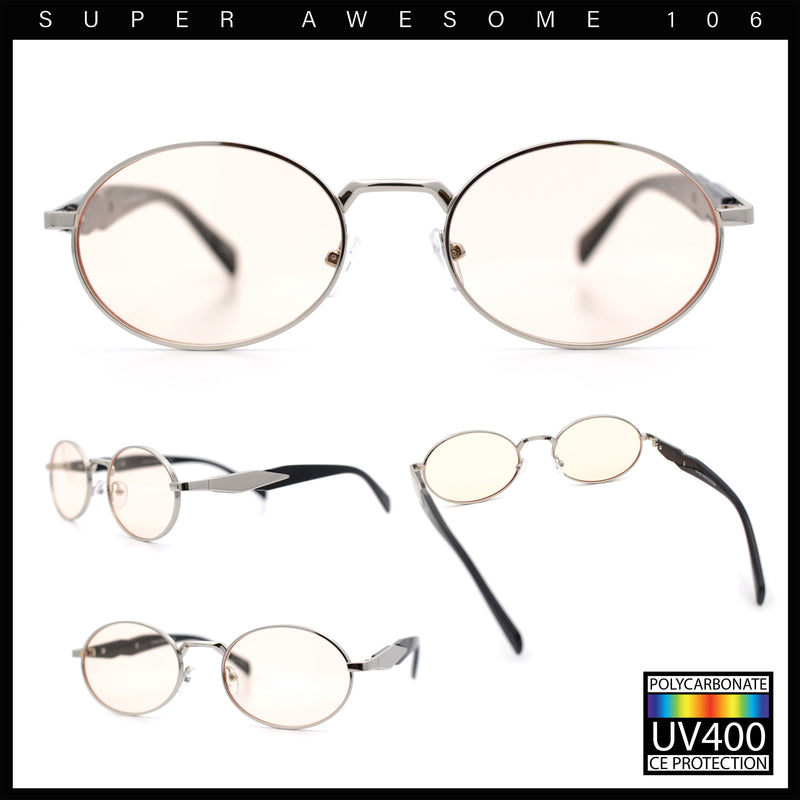 Luxury Elegant Oval Round Metal Rim Fancy Fashion Sunglasses