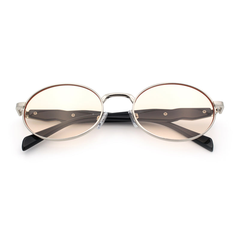 Luxury Elegant Oval Round Metal Rim Fancy Fashion Sunglasses