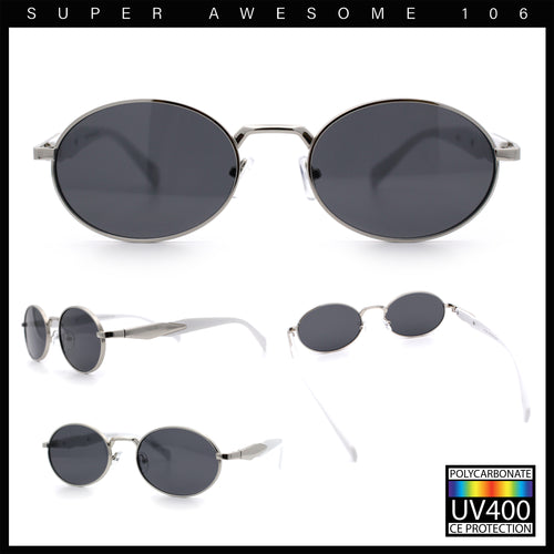 Luxury Elegant Oval Round Metal Rim Fancy Fashion Sunglasses